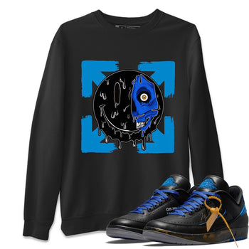Jordan 2 OFF-WHITE Black Blue Sneaker Match Tees Dead Inside Sneaker Tees Jordan 2 OFF-WHITE Black Blue Sneaker Release Tees Unisex Shirts
