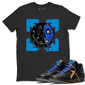 Jordan 2 OFF-WHITE Black Blue Sneaker Match Tees Dead Inside Sneaker Tees Jordan 2 OFF-WHITE Black Blue Sneaker Release Tees Unisex Shirts