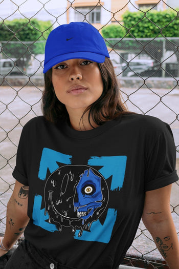 Jordan 2 OFF-WHITE Black Blue Sneaker Match Tees Dead Inside Sneaker Tees Jordan 2 OFF-WHITE Black Blue Sneaker Release Tees Unisex Shirts