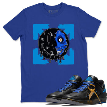 Jordan 2 OFF-WHITE Black Blue Sneaker Match Tees Dead Inside Sneaker Tees Jordan 2 OFF-WHITE Black Blue Sneaker Release Tees Unisex Shirts