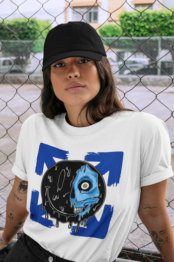 Jordan 2 OFF-WHITE Black Blue Sneaker Match Tees Dead Inside Sneaker Tees Jordan 2 OFF-WHITE Black Blue Sneaker Release Tees Unisex Shirts
