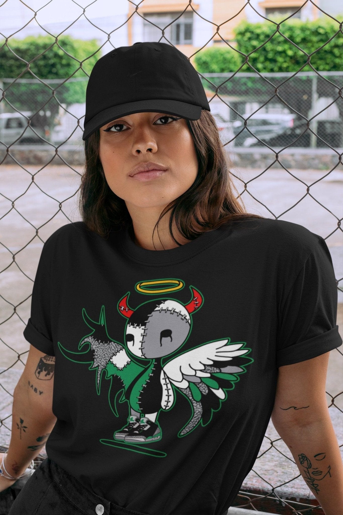 Jordan 3 Pine Green Sneaker Match Tees Devil Angel Sneaker Tees Jordan 3 Pine Green Sneaker Release Tees Unisex Shirts