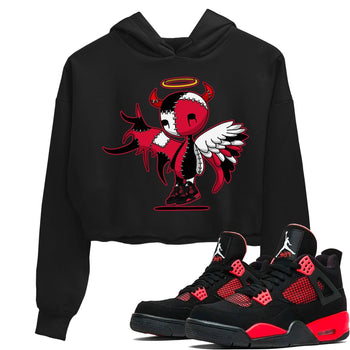 Jordan 4 Red Thunder Sneaker Match Tees Devil Angel Sneaker Tees Jordan 4 Red Thunder Sneaker Release Tees Women's Shirts