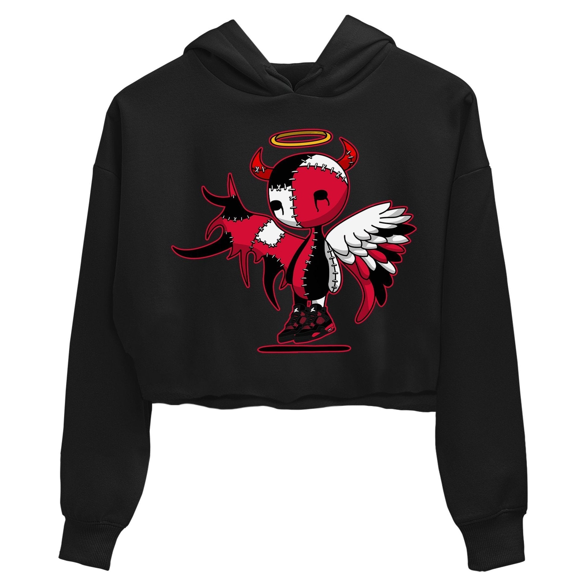 Jordan 4 Red Thunder Sneaker Match Tees Devil Angel Sneaker Tees Jordan 4 Red Thunder Sneaker Release Tees Women's Shirts