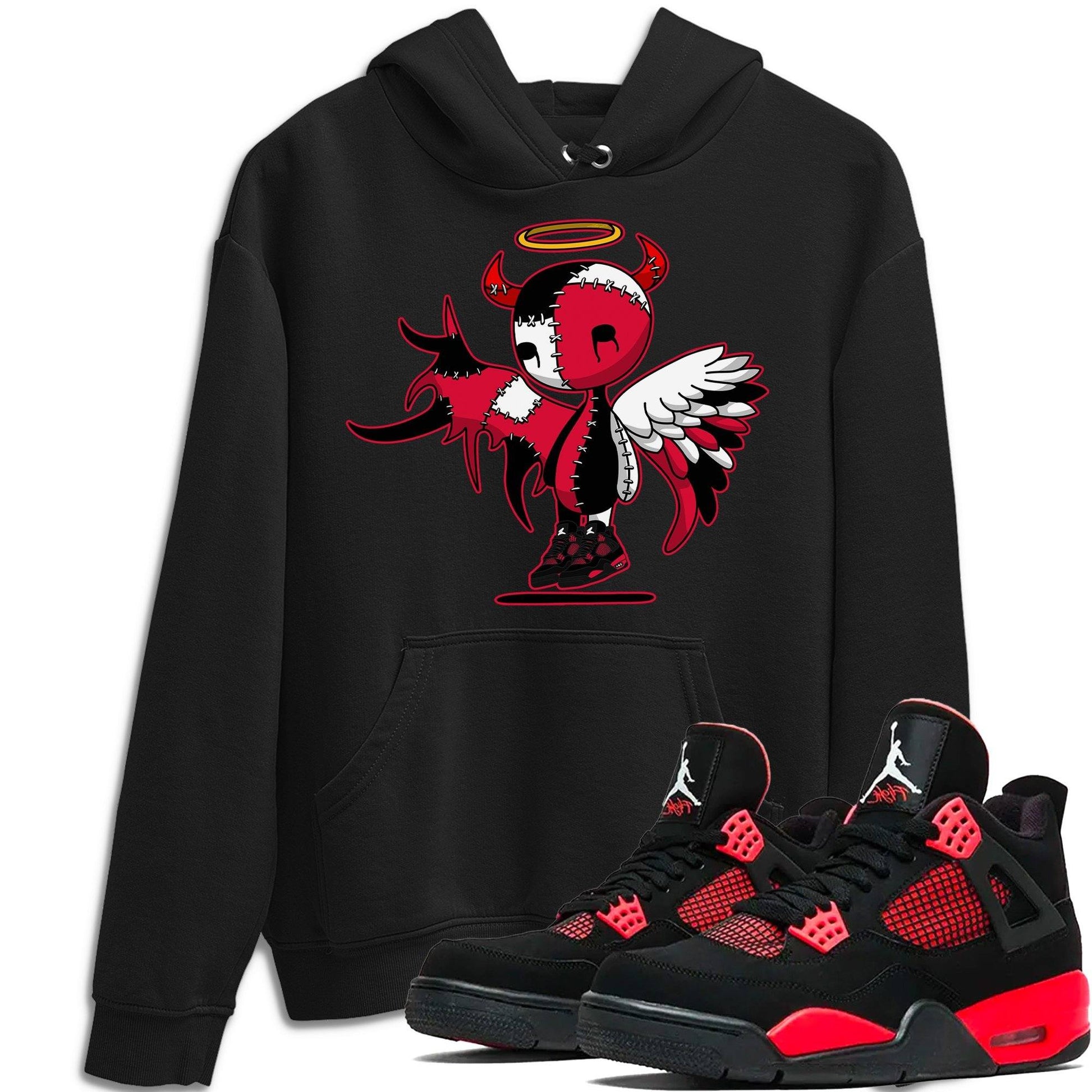 Jordan 4 Red Thunder Sneaker Match Tees Devil Angel Sneaker Tees Jordan 4 Red Thunder Sneaker Release Tees Unisex Shirts