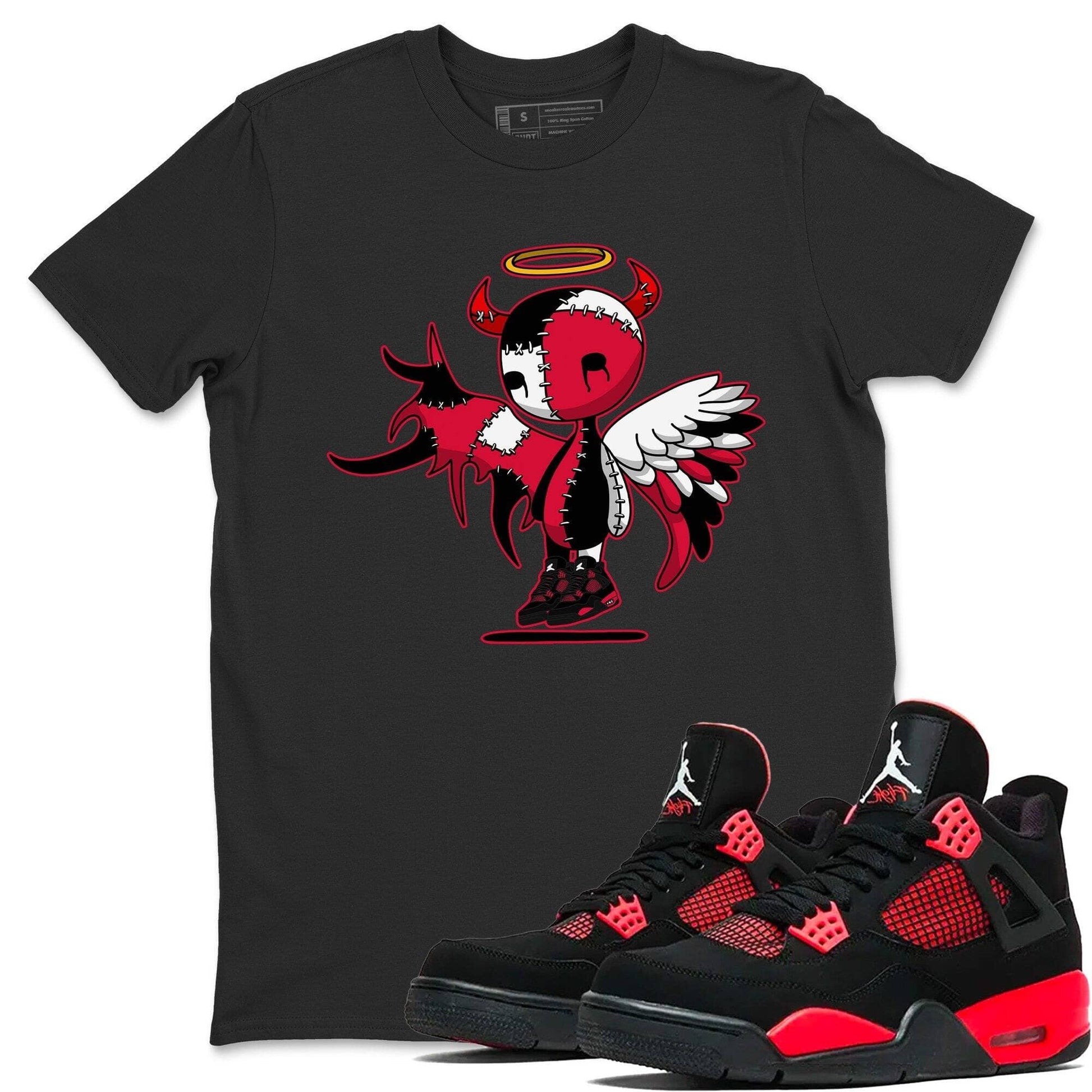 Jordan 4 Red Thunder Sneaker Match Tees Devil Angel Sneaker Tees Jordan 4 Red Thunder Sneaker Release Tees Unisex Shirts