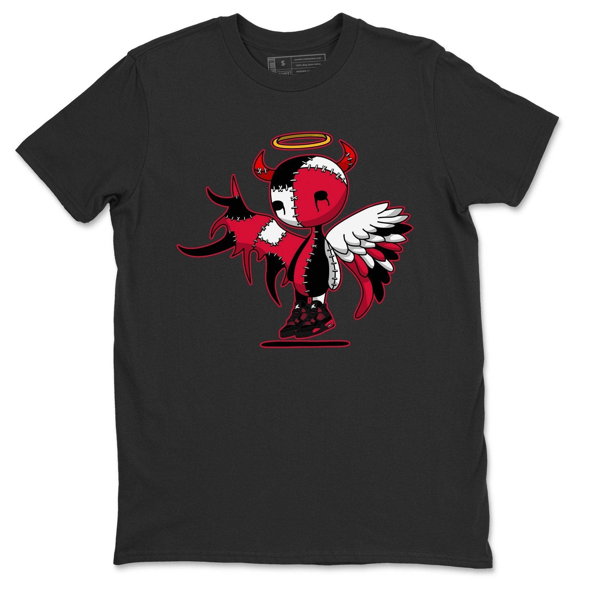 Jordan 4 Red Thunder Sneaker Match Tees Devil Angel Sneaker Tees Jordan 4 Red Thunder Sneaker Release Tees Unisex Shirts