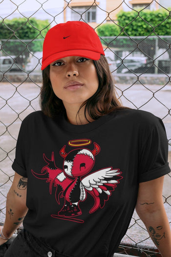 Jordan 4 Red Thunder Sneaker Match Tees Devil Angel Sneaker Tees Jordan 4 Red Thunder Sneaker Release Tees Unisex Shirts
