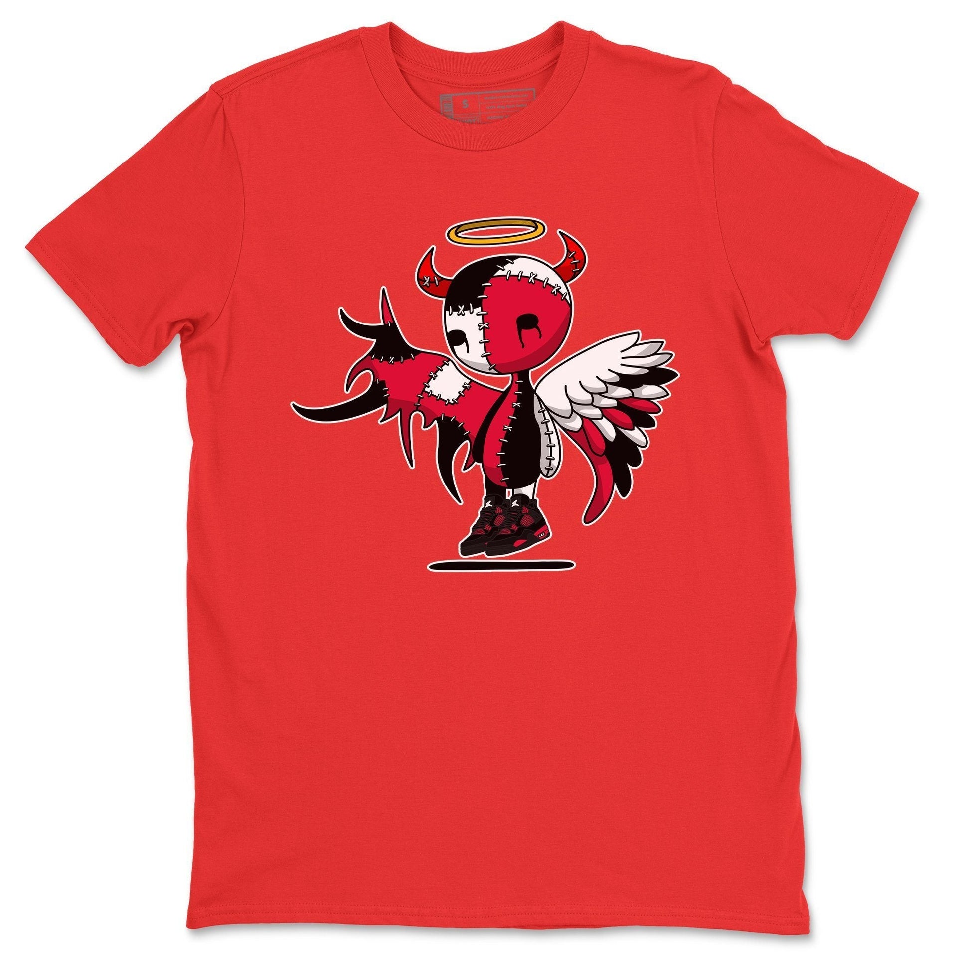 Jordan 4 Red Thunder Sneaker Match Tees Devil Angel Sneaker Tees Jordan 4 Red Thunder Sneaker Release Tees Unisex Shirts