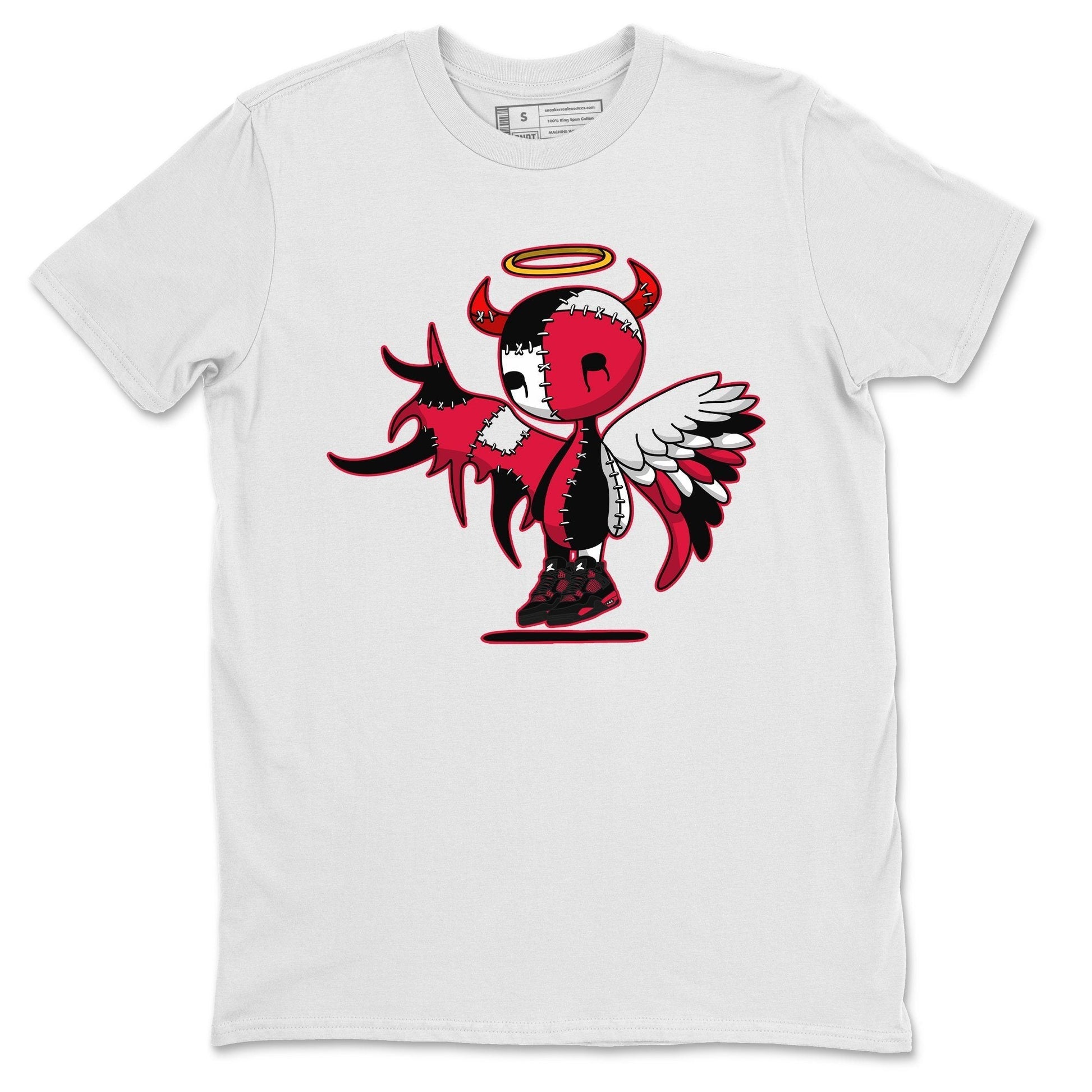 Jordan 4 Red Thunder Sneaker Match Tees Devil Angel Sneaker Tees Jordan 4 Red Thunder Sneaker Release Tees Unisex Shirts
