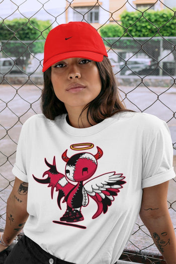 Jordan 4 Red Thunder Sneaker Match Tees Devil Angel Sneaker Tees Jordan 4 Red Thunder Sneaker Release Tees Unisex Shirts