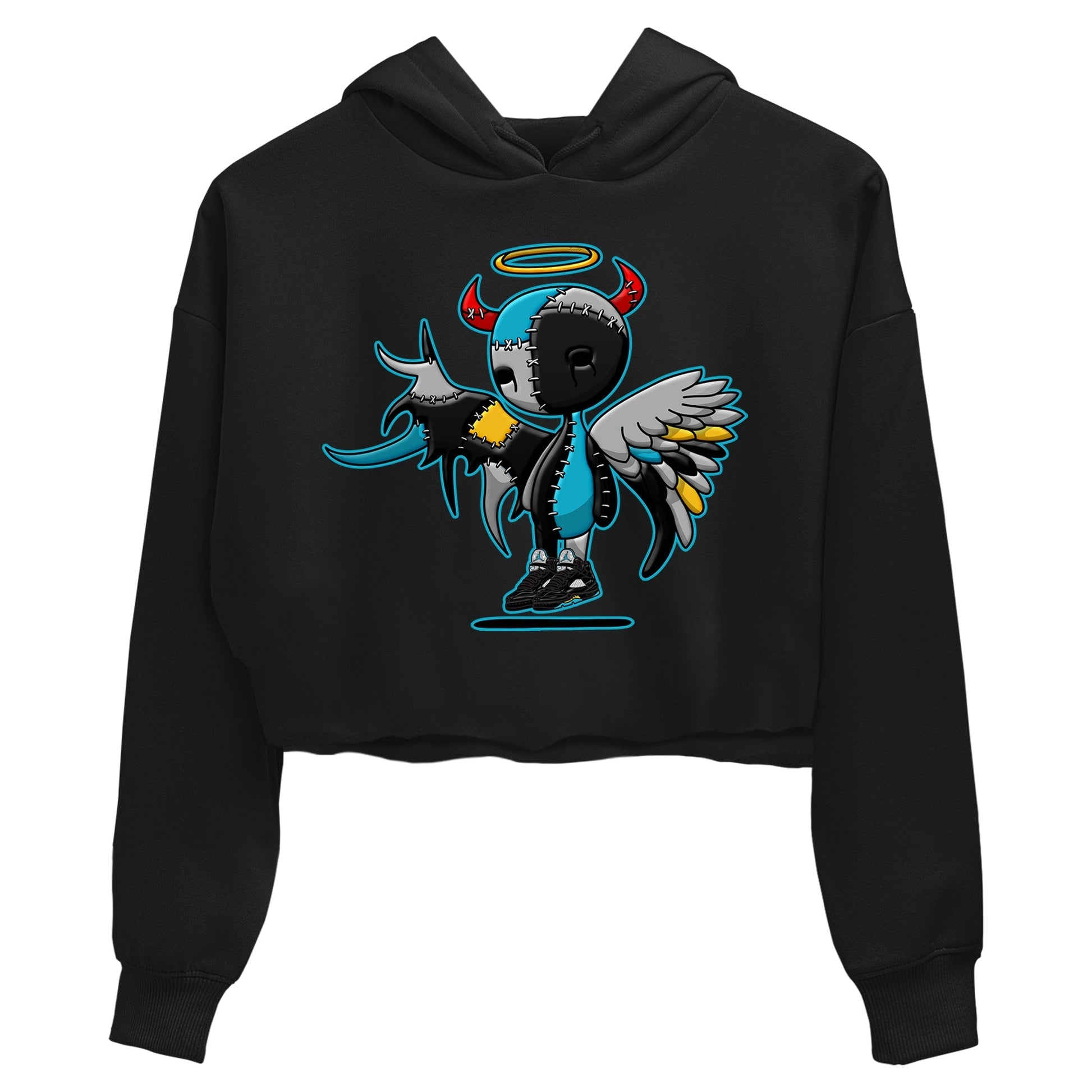 Jordan 5 Aqua Sneaker Match Tees Devil Angel Sneaker Tees Jordan 5 Aqua Sneaker Release Tees Women's Shirts