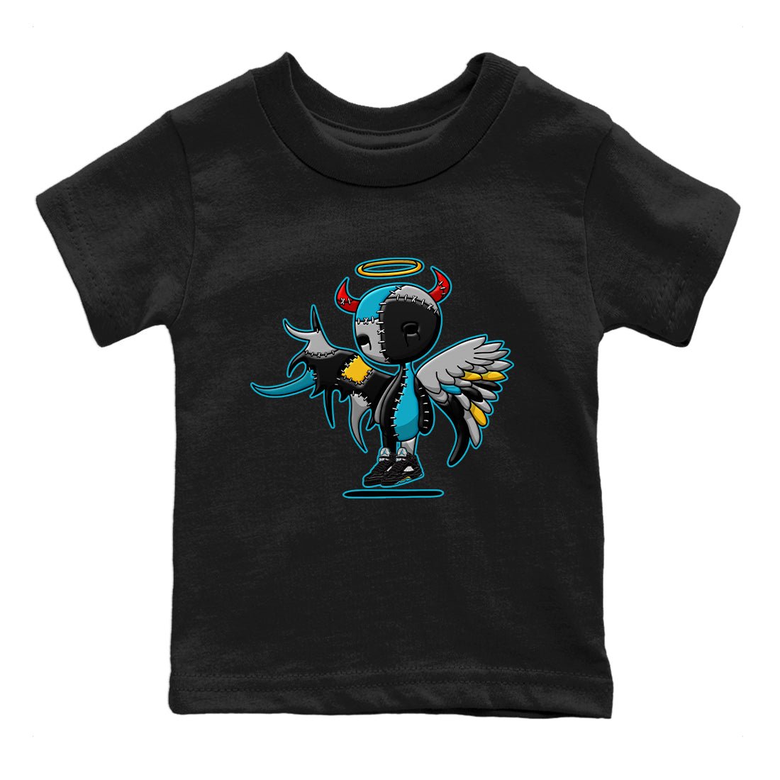 Jordan 5 Aqua Sneaker Match Tees Devil Angel Sneaker Tees Jordan 5 Aqua Sneaker Release Tees Kids Shirts