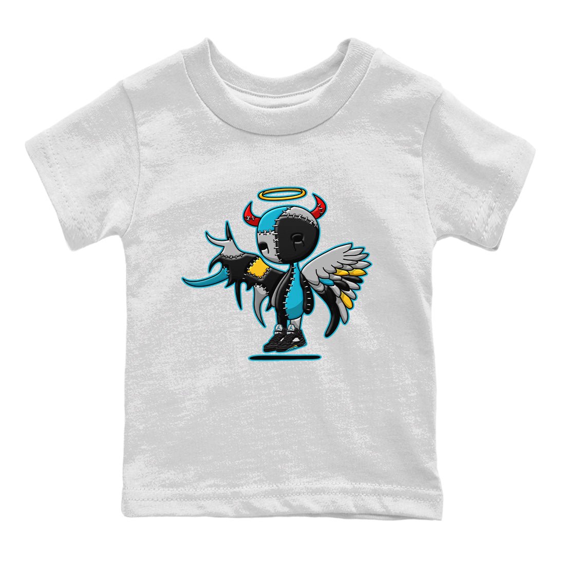 Jordan 5 Aqua Sneaker Match Tees Devil Angel Sneaker Tees Jordan 5 Aqua Sneaker Release Tees Kids Shirts