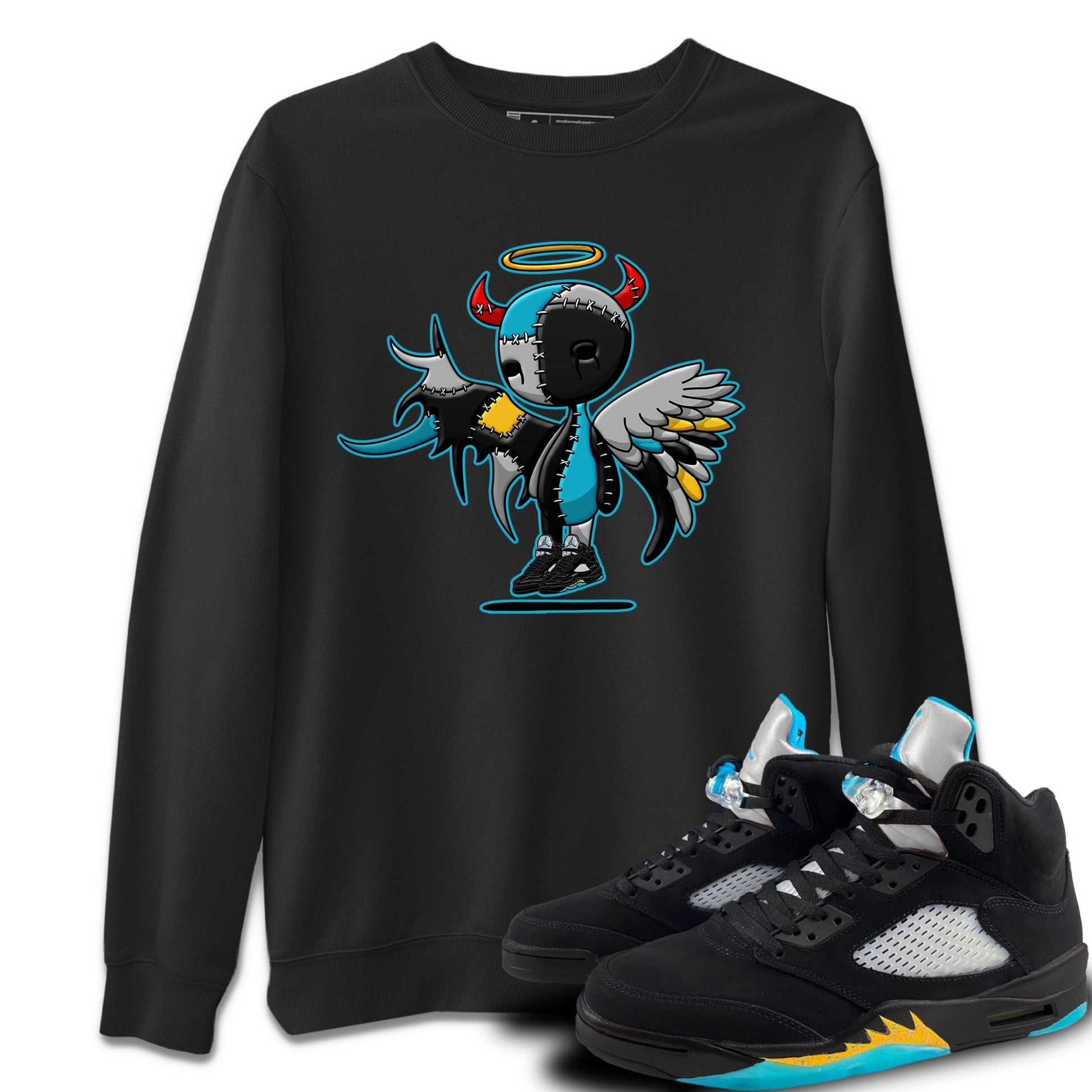 Jordan 5 Aqua Sneaker Match Tees Devil Angel Sneaker Tees Jordan 5 Aqua Sneaker Release Tees Unisex Shirts