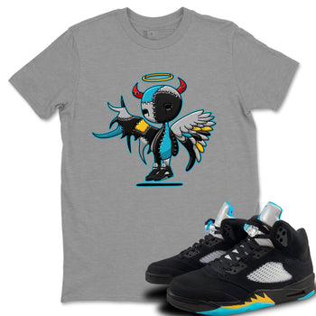 Jordan 5 Aqua Sneaker Match Tees Devil Angel Sneaker Tees Jordan 5 Aqua Sneaker Release Tees Unisex Shirts