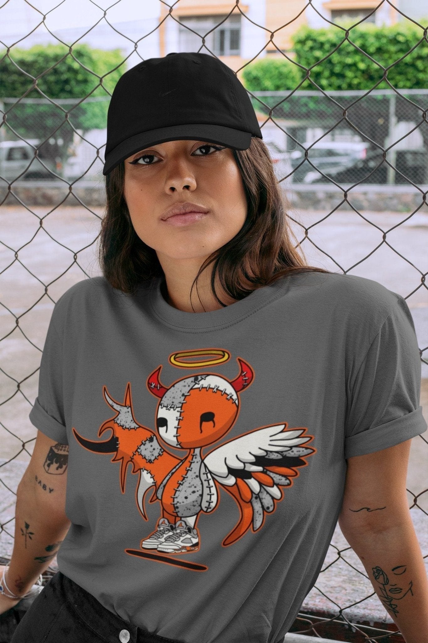 Jordan 5 Shattered Backboard Sneaker Match Tees Devil Angel Sneaker Tees Jordan 5 Shattered Backboard Sneaker Release Tees Unisex Shirts
