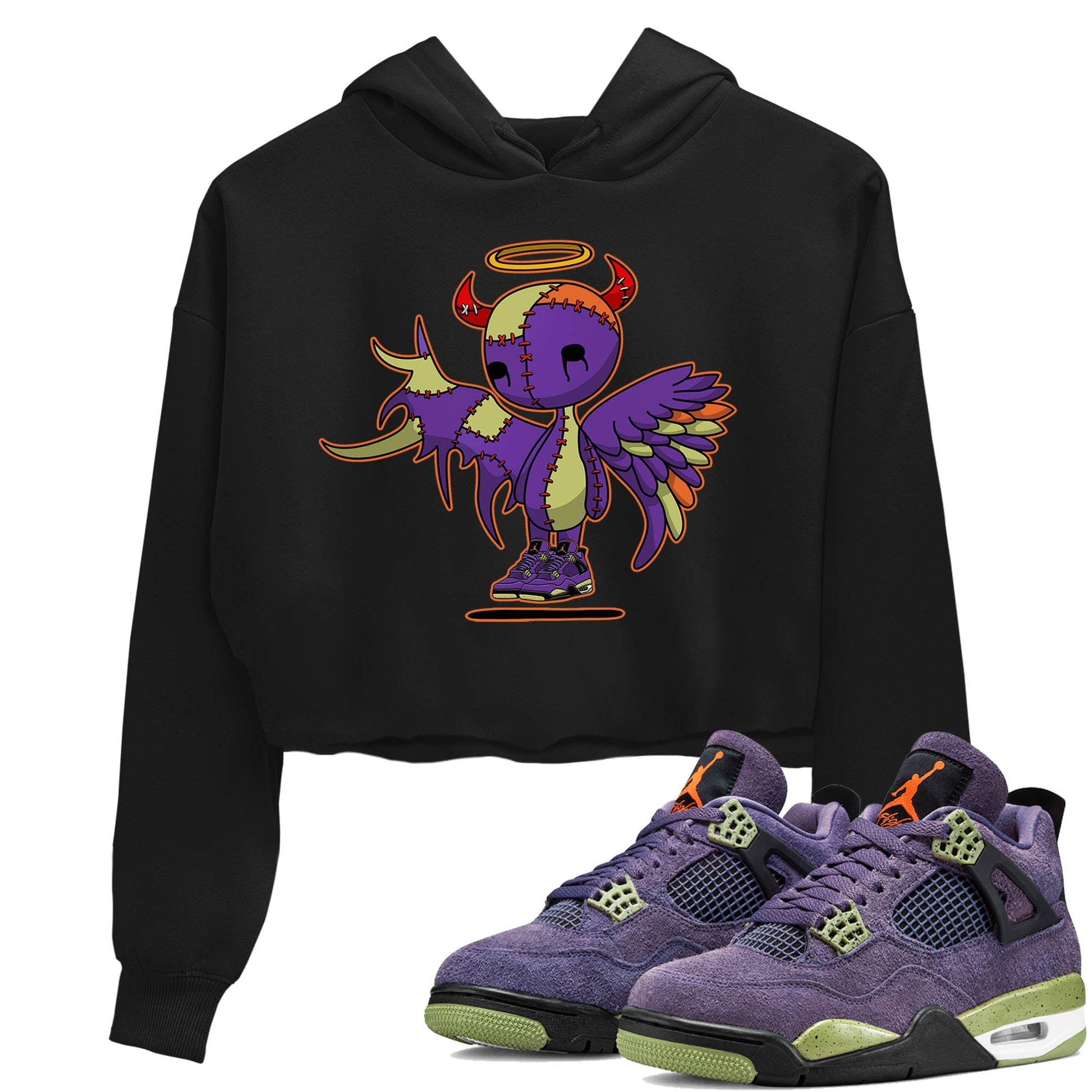 Jordan 4 Canyon Purple Sneaker Match Tees Devil Angel Sneaker Tees Jordan 4 Canyon Purple Sneaker Release Tees Women's Shirts