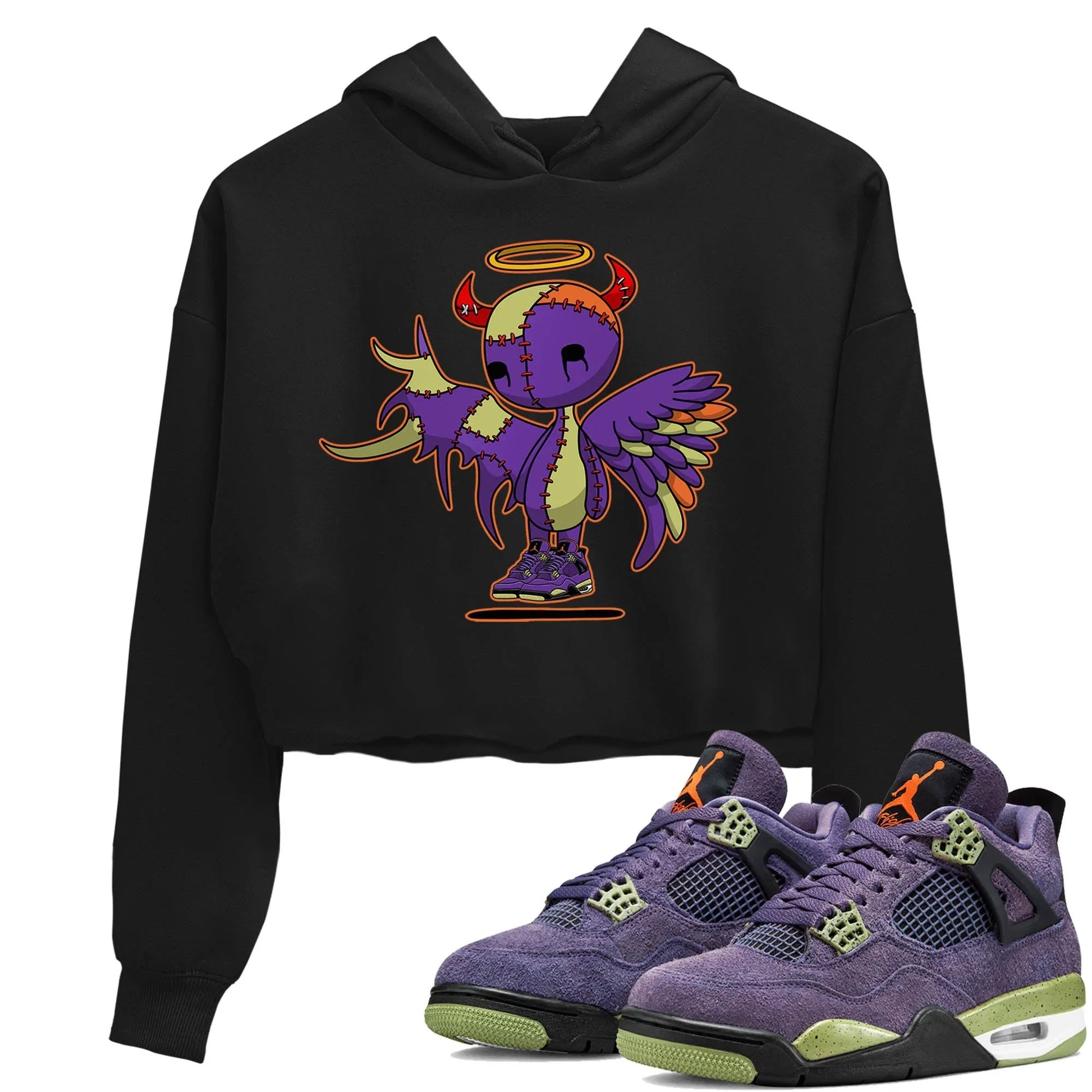 Jordan 4 Canyon Purple Sneaker Match Tees Devil Angel Sneaker Tees Jordan 4 Canyon Purple Sneaker Release Tees Women's Shirts