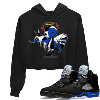 Jordan 5 Racer Blue Sneaker Match Tees Devil Angel Sneaker Tees Jordan 5 Racer Blue Sneaker Release Tees Women's Shirts