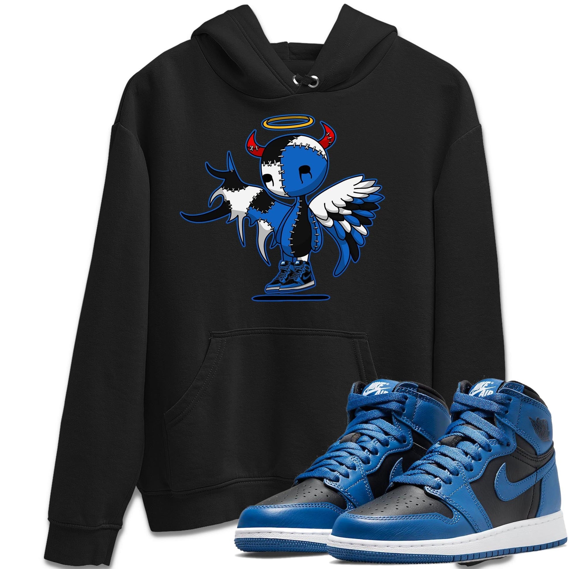 Jordan 1 Dark Marina Blue Sneaker Match Tees Devil Angel Sneaker Tees Jordan 1 Dark Marina Blue Sneaker Release Tees Unisex Shirts