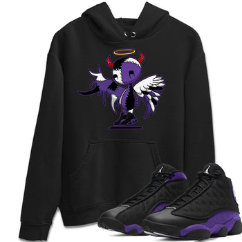 Jordan 13 Court Purple Sneaker Match Tees Devil Angel Sneaker Tees Jordan 13 Court Purple Sneaker Release Tees Unisex Shirts