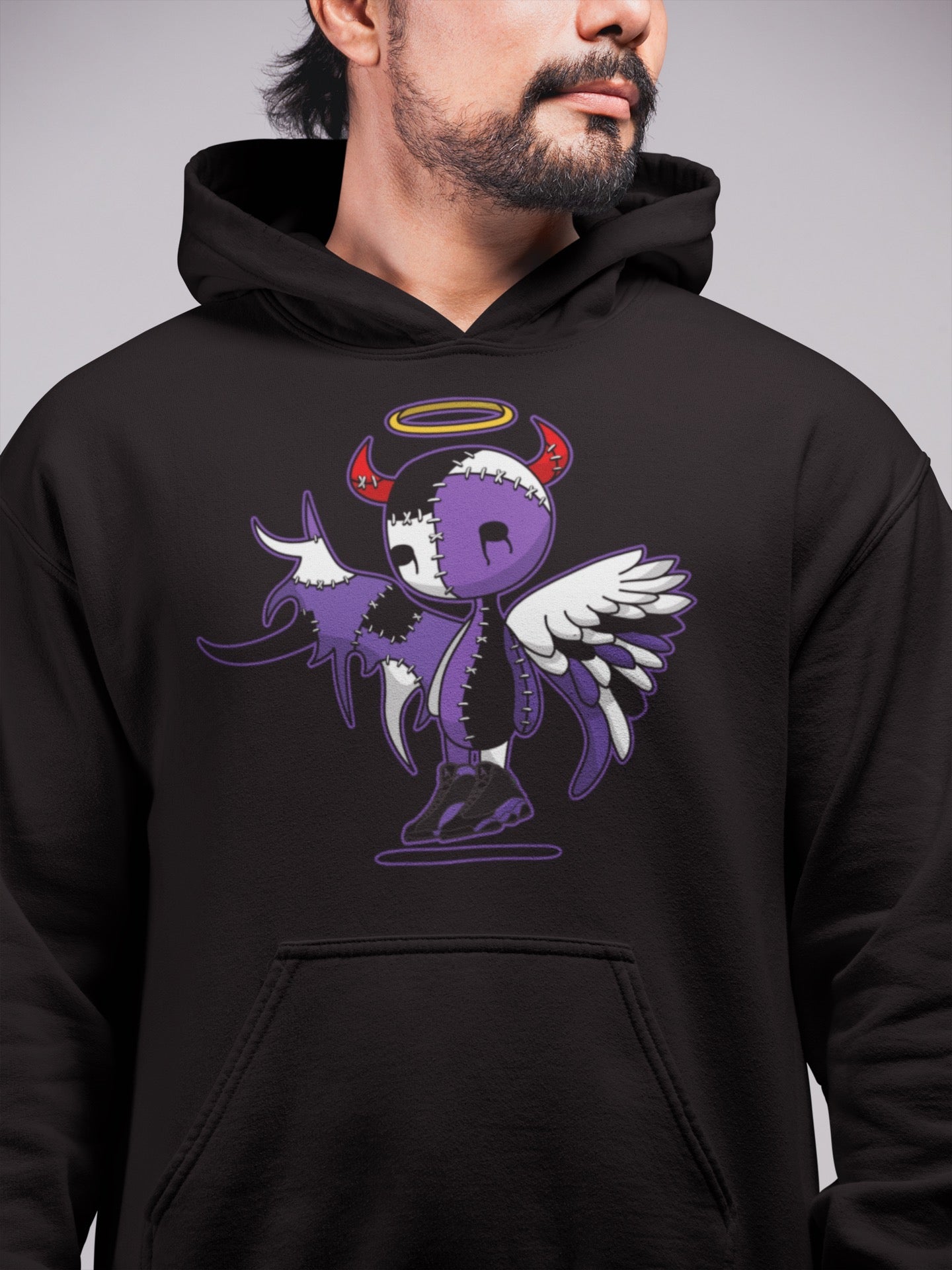 Jordan 13 Court Purple Sneaker Match Tees Devil Angel Sneaker Tees Jordan 13 Court Purple Sneaker Release Tees Unisex Shirts