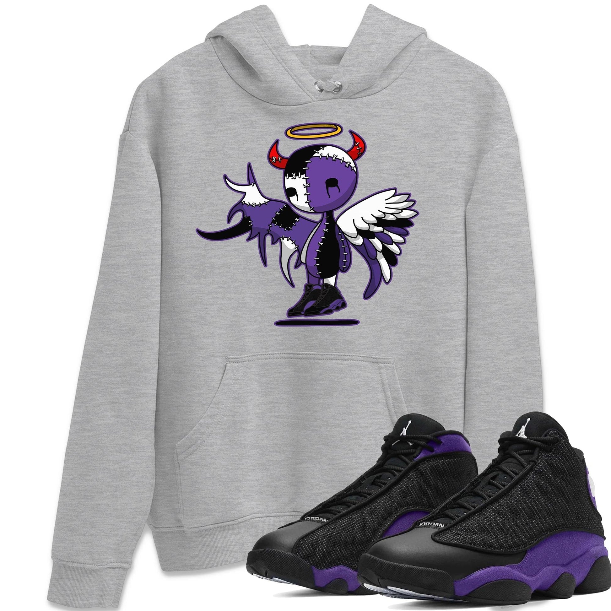 Jordan 13 Court Purple Sneaker Match Tees Devil Angel Sneaker Tees Jordan 13 Court Purple Sneaker Release Tees Unisex Shirts