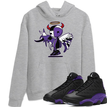 Jordan 13 Court Purple Sneaker Match Tees Devil Angel Sneaker Tees Jordan 13 Court Purple Sneaker Release Tees Unisex Shirts