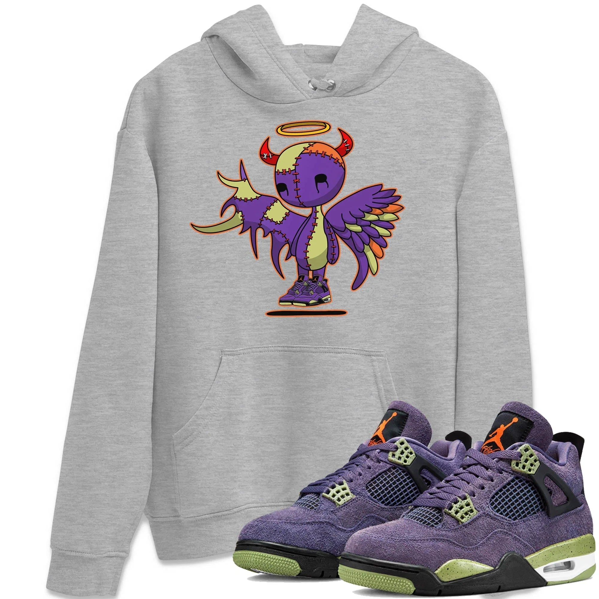Jordan 4 Canyon Purple Sneaker Match Tees Devil Angel Sneaker Tees Jordan 4 Canyon Purple Sneaker Release Tees Unisex Shirts