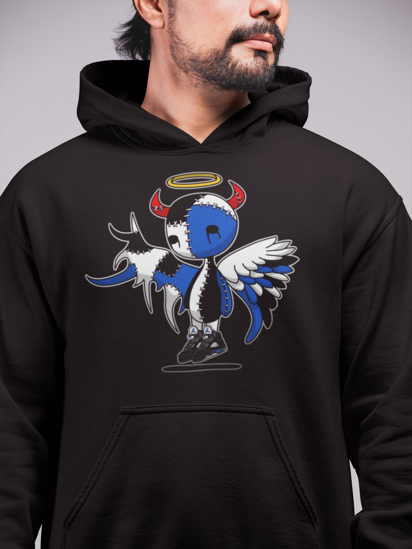 Jordan 5 Racer Blue Sneaker Match Tees Devil Angel Sneaker Tees Jordan 5 Racer Blue Sneaker Release Tees Unisex Shirts