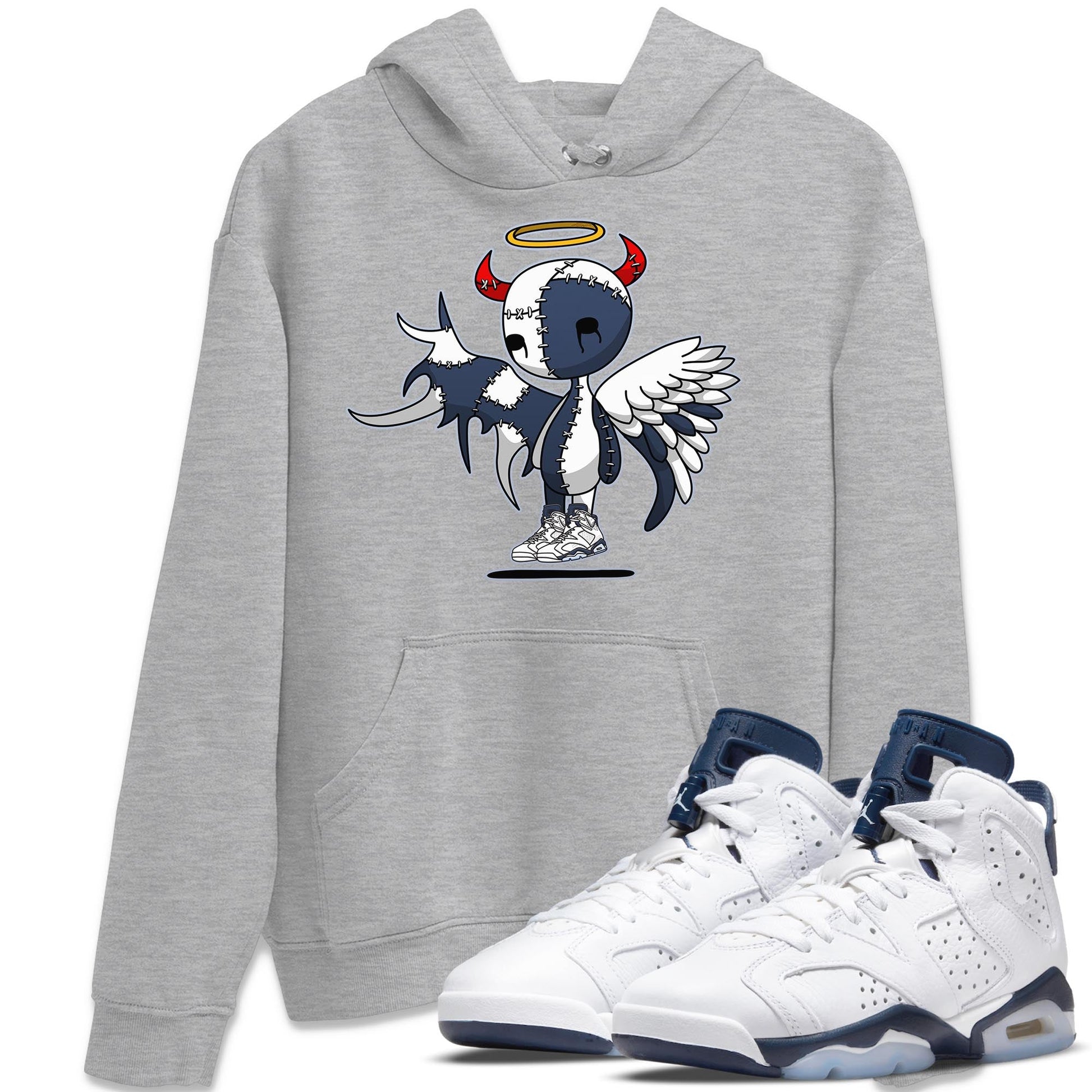 Jordan 6 Midnight Navy Sneaker Match Tees Devil Angel Sneaker Tees Jordan 6 Midnight Navy Sneaker Release Tees Unisex Shirts