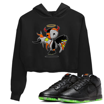 Nike Dunk Mid Premium shirt to match jordans Devil Angel sneaker tees Nike Dunk Mid Halloween SNRT Sneaker Tees Sneaker Matching Clothing Brand Black 1 Crop T-Shirt