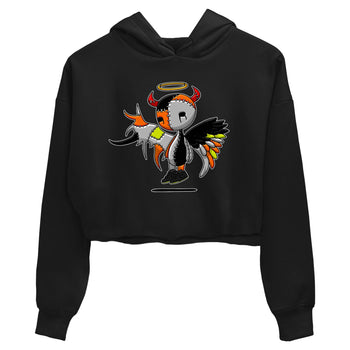 Nike Dunk Mid Premium shirt to match jordans Devil Angel sneaker tees Nike Dunk Mid Halloween SNRT Sneaker Tees Sneaker Matching Clothing Brand Black 2 Crop T-Shirt