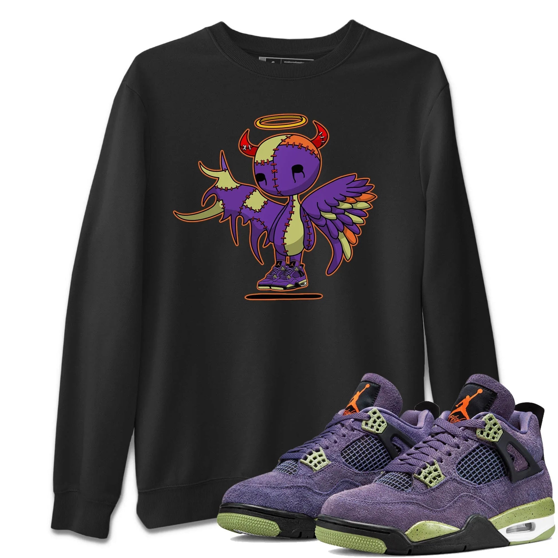 Jordan 4 Canyon Purple Sneaker Match Tees Devil Angel Sneaker Tees Jordan 4 Canyon Purple Sneaker Release Tees Unisex Shirts