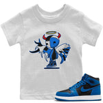 Jordan 1 Dark Marina Blue Sneaker Match Tees Devil Angel Sneaker Tees Jordan 1 Dark Marina Blue Sneaker Release Tees Kids Shirts