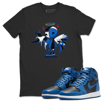 Jordan 1 Dark Marina Blue Sneaker Match Tees Devil Angel Sneaker Tees Jordan 1 Dark Marina Blue Sneaker Release Tees Unisex Shirts