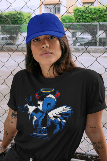 Jordan 1 Dark Marina Blue Sneaker Match Tees Devil Angel Sneaker Tees Jordan 1 Dark Marina Blue Sneaker Release Tees Unisex Shirts