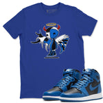 Jordan 1 Dark Marina Blue Sneaker Match Tees Devil Angel Sneaker Tees Jordan 1 Dark Marina Blue Sneaker Release Tees Unisex Shirts