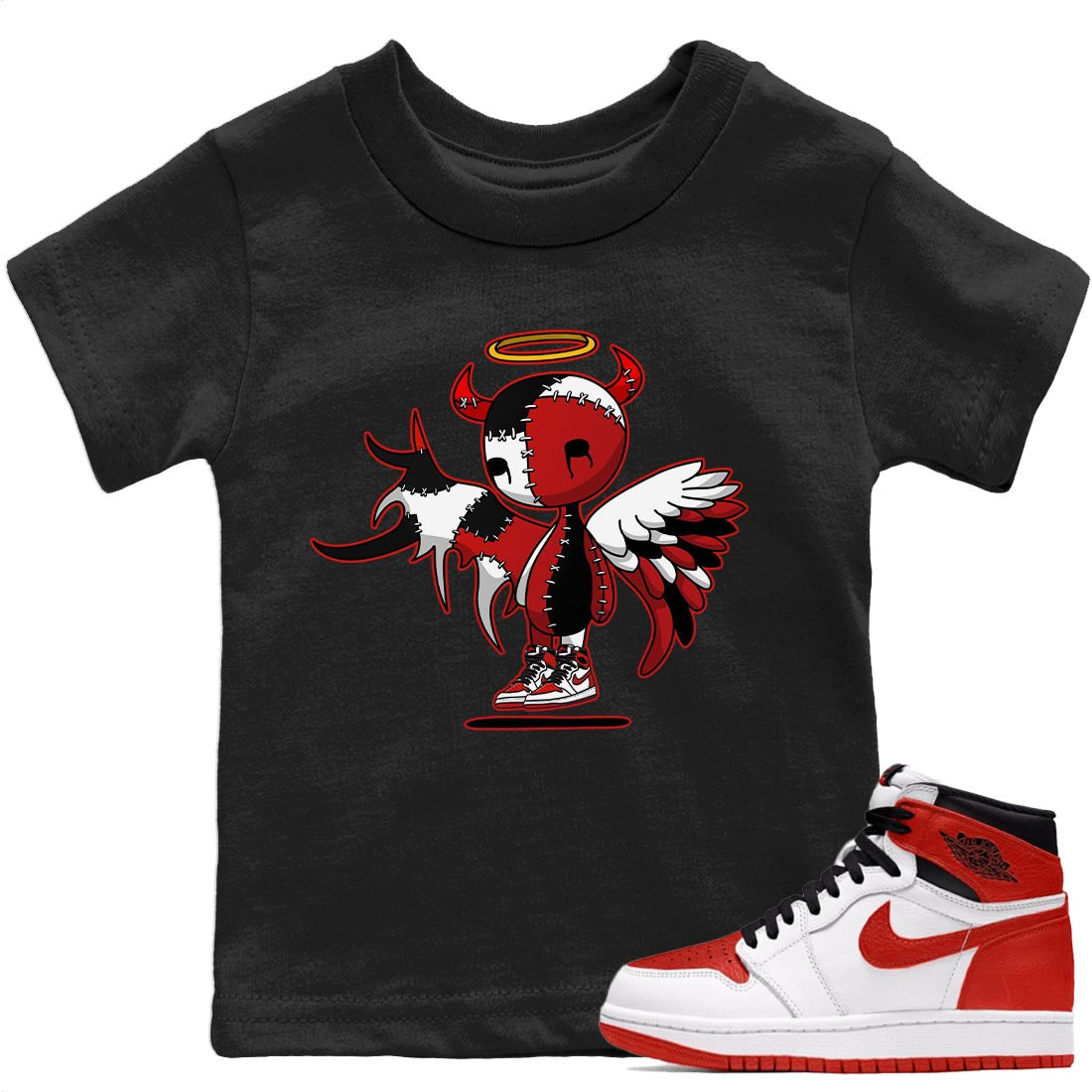 Jordan 1 Heritage Sneaker Match Tees Devil Angel Sneaker Tees Jordan 1 Heritage Sneaker Release Tees Kids Shirts