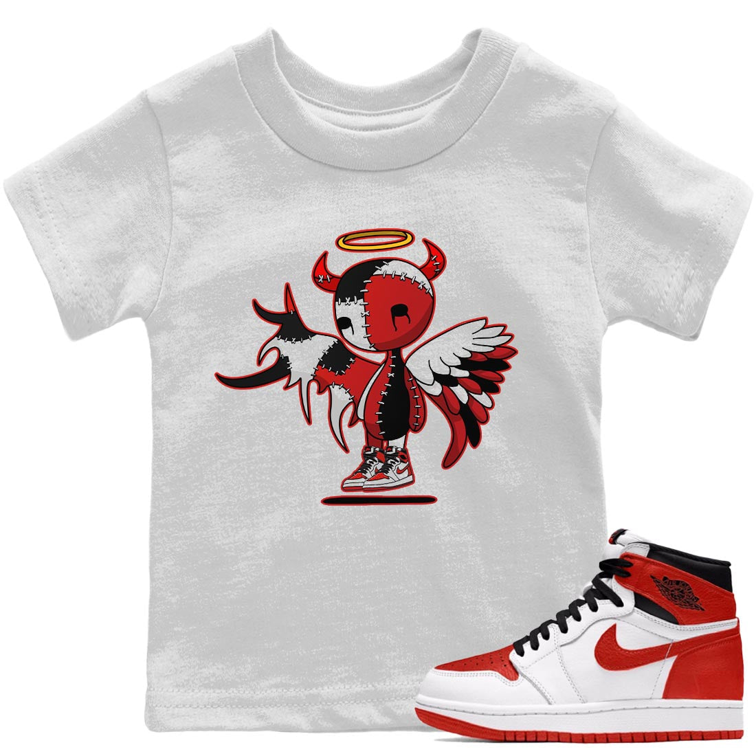 Jordan 1 Heritage Sneaker Match Tees Devil Angel Sneaker Tees Jordan 1 Heritage Sneaker Release Tees Kids Shirts