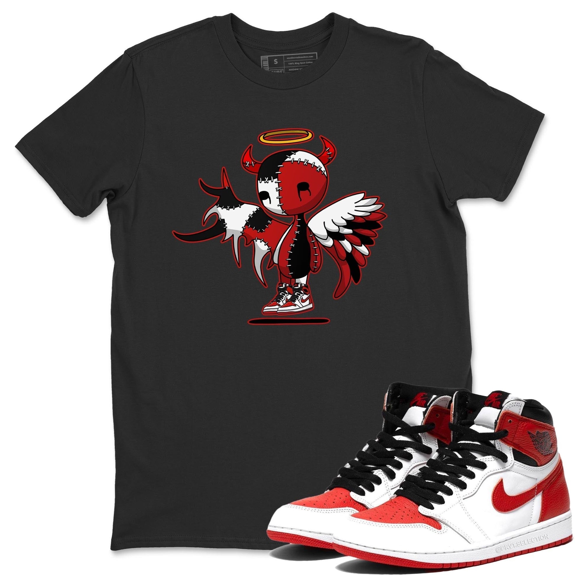 Jordan 1 Heritage Sneaker Match Tees Devil Angel Sneaker Tees Jordan 1 Heritage Sneaker Release Tees Unisex Shirts