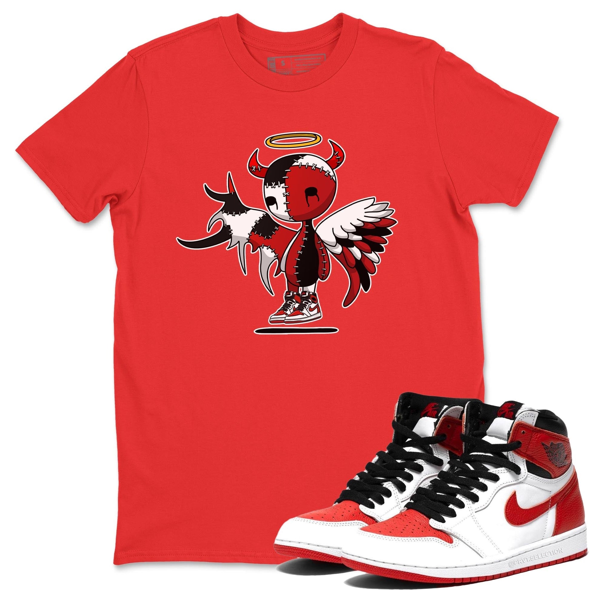 Jordan 1 Heritage Sneaker Match Tees Devil Angel Sneaker Tees Jordan 1 Heritage Sneaker Release Tees Unisex Shirts