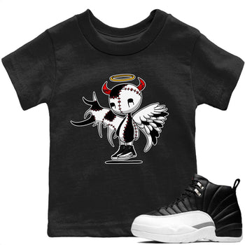 Jordan 12 Playoffs Sneaker Match Tees Devil Angel Sneaker Tees Jordan 12 Playoffs Sneaker Release Tees Kids Shirts