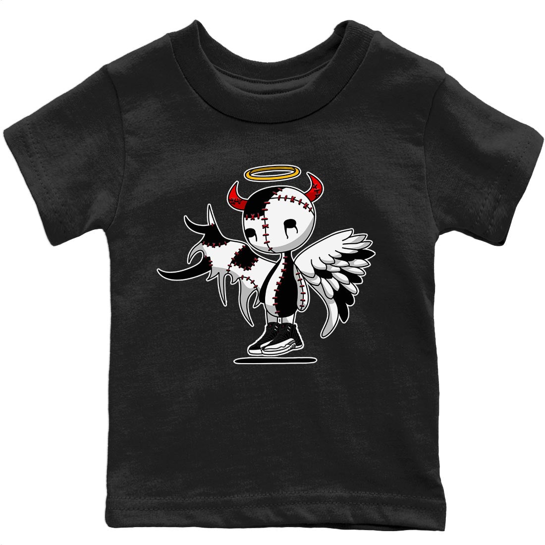 Jordan 12 Playoffs Sneaker Match Tees Devil Angel Sneaker Tees Jordan 12 Playoffs Sneaker Release Tees Kids Shirts
