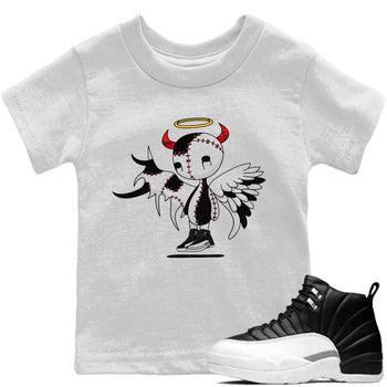Jordan 12 Playoffs Sneaker Match Tees Devil Angel Sneaker Tees Jordan 12 Playoffs Sneaker Release Tees Kids Shirts