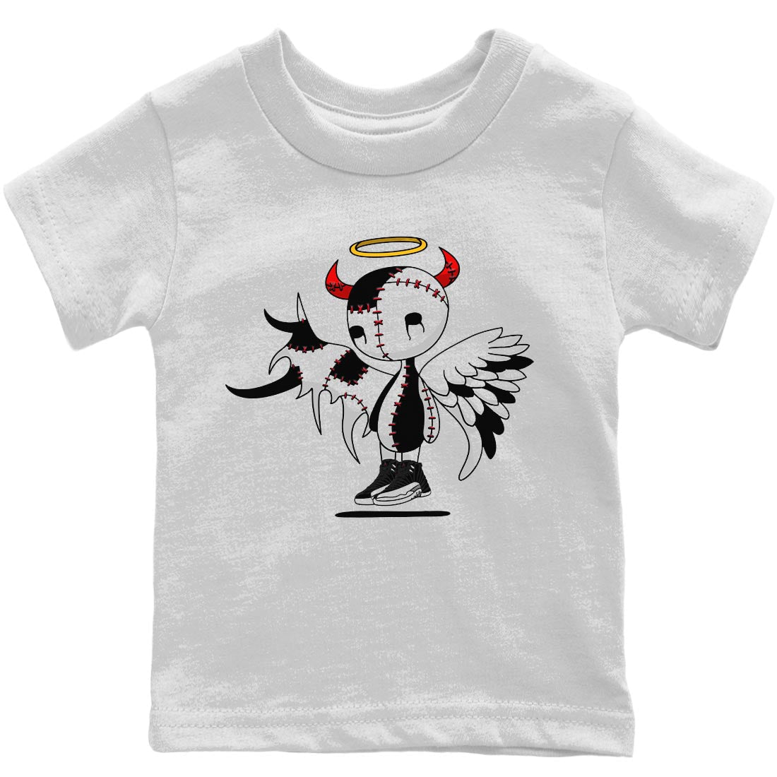 Jordan 12 Playoffs Sneaker Match Tees Devil Angel Sneaker Tees Jordan 12 Playoffs Sneaker Release Tees Kids Shirts