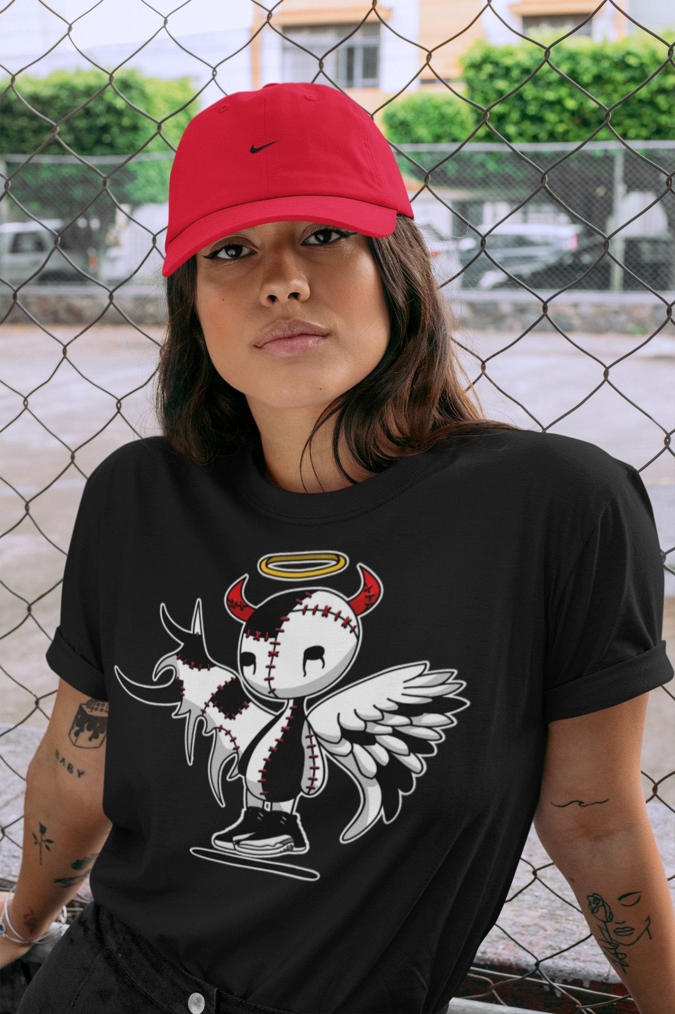 Jordan 12 Playoffs Sneaker Match Tees Devil Angel Sneaker Tees Jordan 12 Playoffs Sneaker Release Tees Unisex Shirts