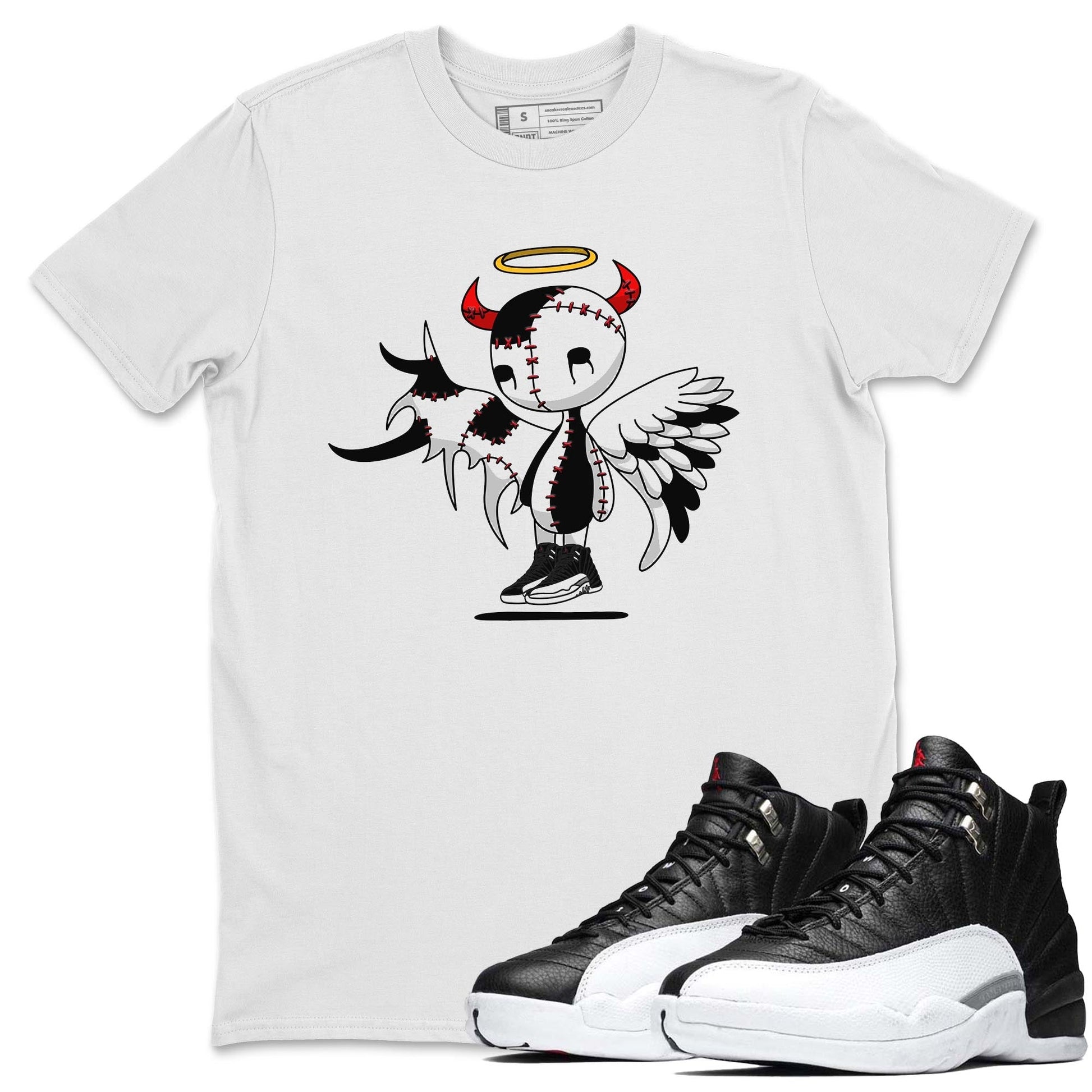 Jordan 12 Playoffs Sneaker Match Tees Devil Angel Sneaker Tees Jordan 12 Playoffs Sneaker Release Tees Unisex Shirts
