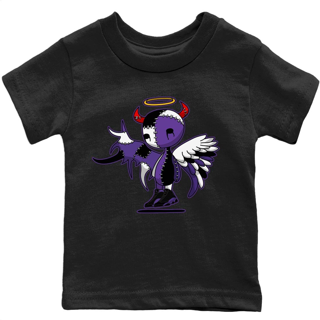 Jordan 13 Court Purple Sneaker Match Tees Devil Angel Sneaker Tees Jordan 13 Court Purple Sneaker Release Tees Kids Shirts